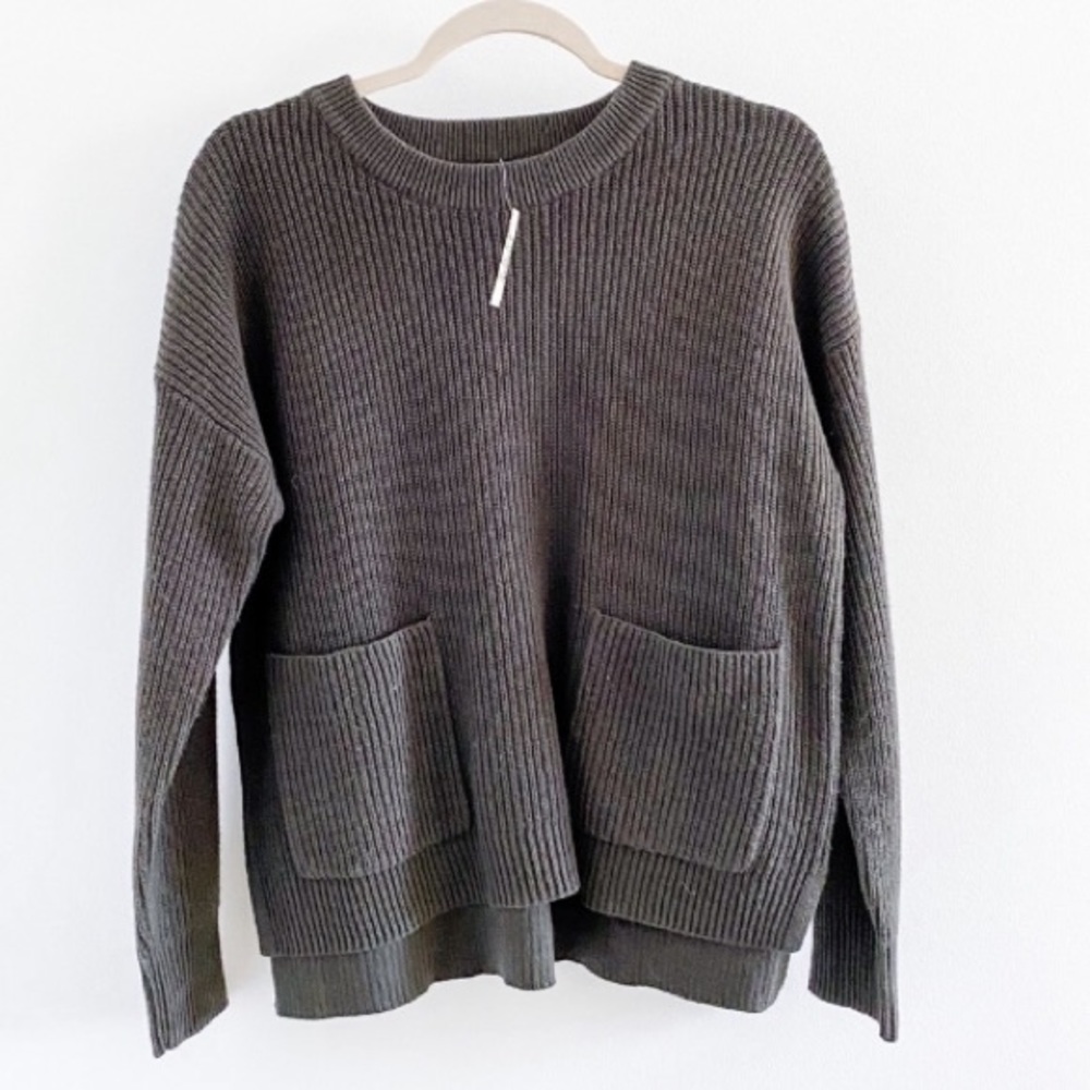 NWT Madewell Pullover Patch Pocket Green Sweater